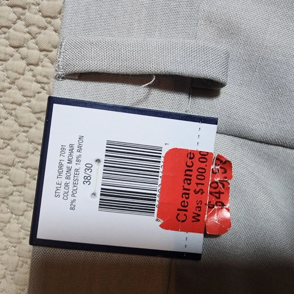 NWT MADE By Cam Newton Men's Gray Flat Front Golf Dress Summer Pants 38×30
